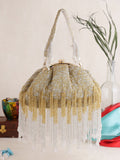 Designer Half Frame Beaded Clutch image 1