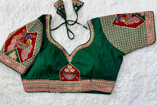 Silk Coading Work,Multi Sequence Work Blouse,Saree Blouse image 1