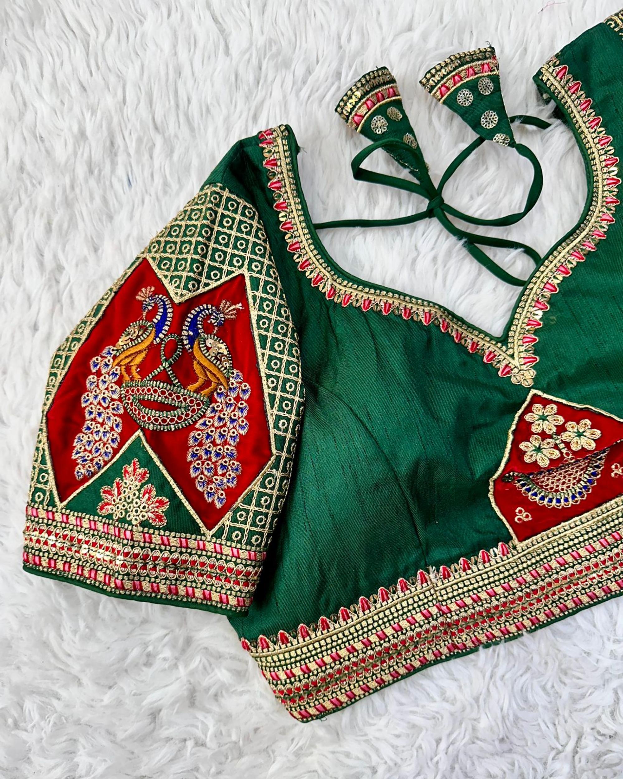 Silk Coading Work,Multi Sequence Work Blouse,Saree Blouse image 2