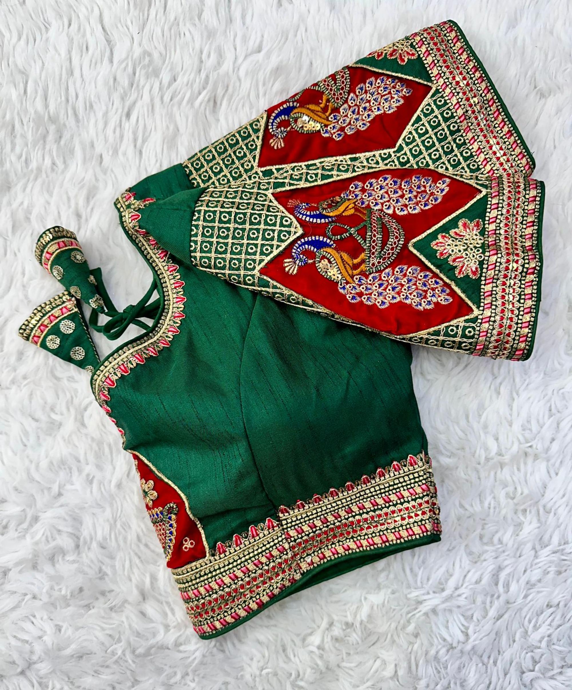 Silk Coading Work,Multi Sequence Work Blouse,Saree Blouse image 3