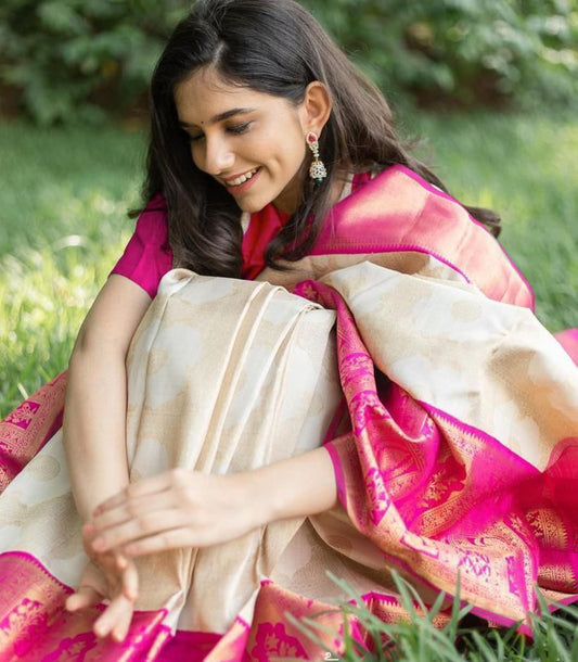 Soft Lichi Silk With Jacquard Work Saree image 1