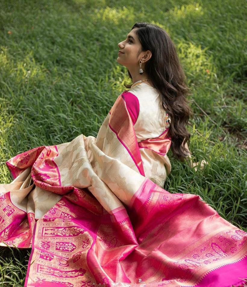 Soft Lichi Silk With Jacquard Work Saree image 2