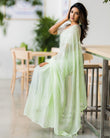 Perrot Green Colour Zomato Silk & Embroidery Sequence Work Saree image 1