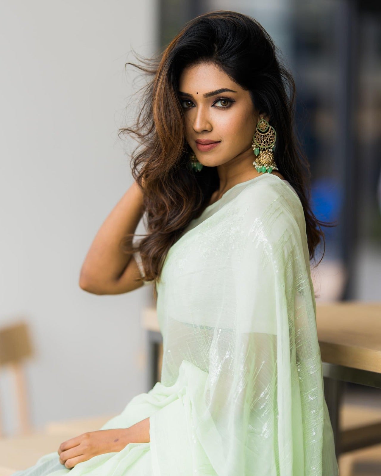 Perrot Green Colour Zomato Silk & Embroidery Sequence Work Saree image 8