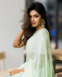 Perrot Green Colour Zomato Silk & Embroidery Sequence Work Saree image 8