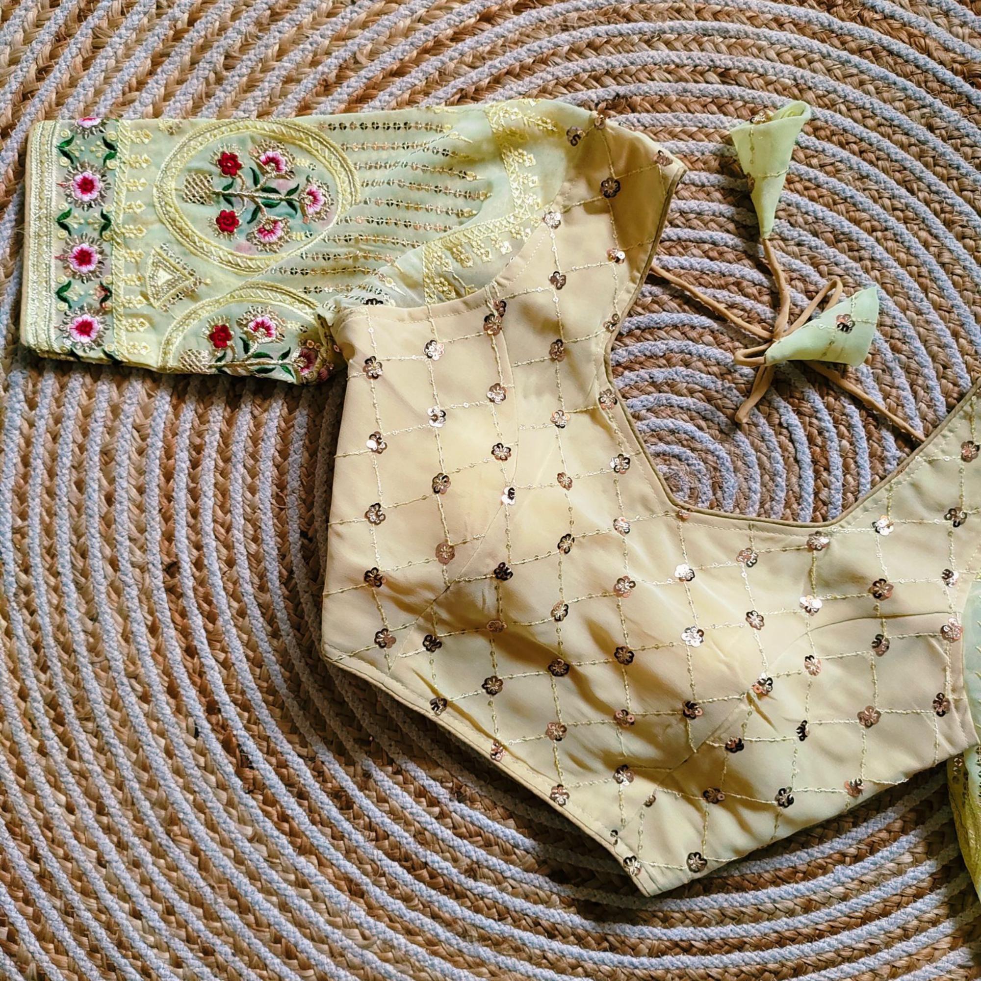 Beautiful Georgette Festive Wear Designer Blouse Collection image 2