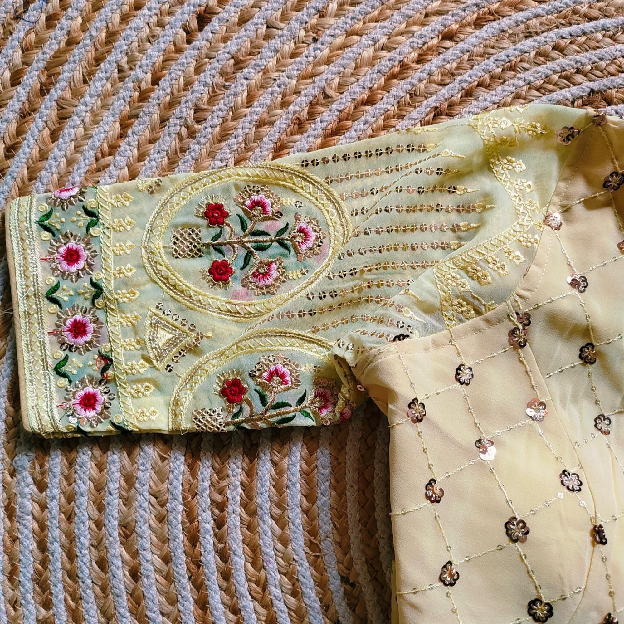 Beautiful Georgette Festive Wear Designer Blouse Collection image 3