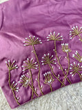 Purple Ethnic Beautiful Designer Silk Full Stitched Saree Blouse image 5