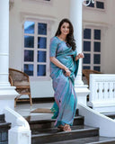 Soft Lichi Silk & Jacquard Work Saree With Blouse image 2