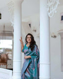 Soft Lichi Silk & Jacquard Work Saree With Blouse image 4