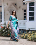 Soft Lichi Silk & Jacquard Work Saree With Blouse image 7