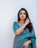 Soft Lichi Silk & Jacquard Work Saree With Blouse image 8
