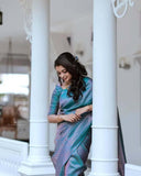 Soft Lichi Silk & Jacquard Work Saree With Blouse image 10