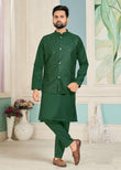 Heavy Banglori Silk Embroidery Sequence Work Kurta image 1