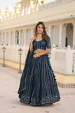 Faux Bloouming Sequence Embroidery Work Lehenga Choli With Dupatta image 3