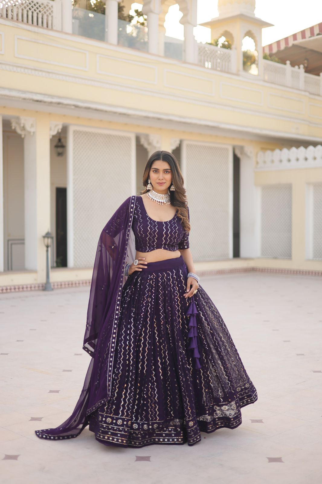Faux Bloouming Sequence Embroidery Work Lehenga Choli With Dupatta image 7