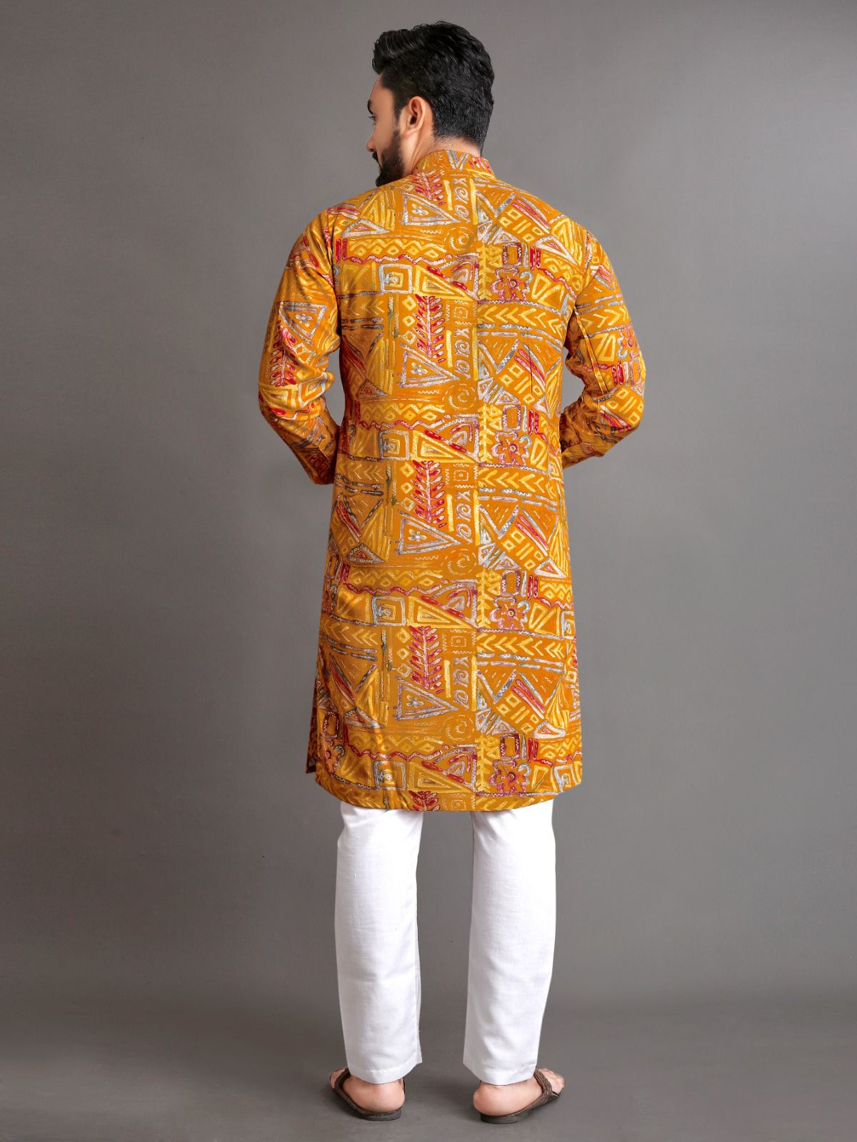 Yellow Premium Soft Cotton Men's Kurta image 5