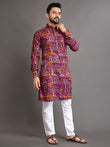 Premium Soft Cotton Foil Print Men Kurta image 1