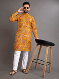 Yellow Premium Soft Cotton Men's Kurta image 4