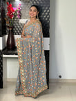Grey Georgette With Zari & Sequence Work Saree image 1