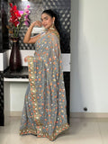 Grey Georgette With Zari & Sequence Work Saree image 5