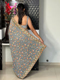 Grey Georgette With Zari & Sequence Work Saree image 6