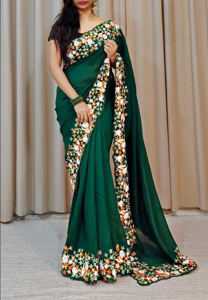 Vichitra Silk & Sequence Work Saree image 1