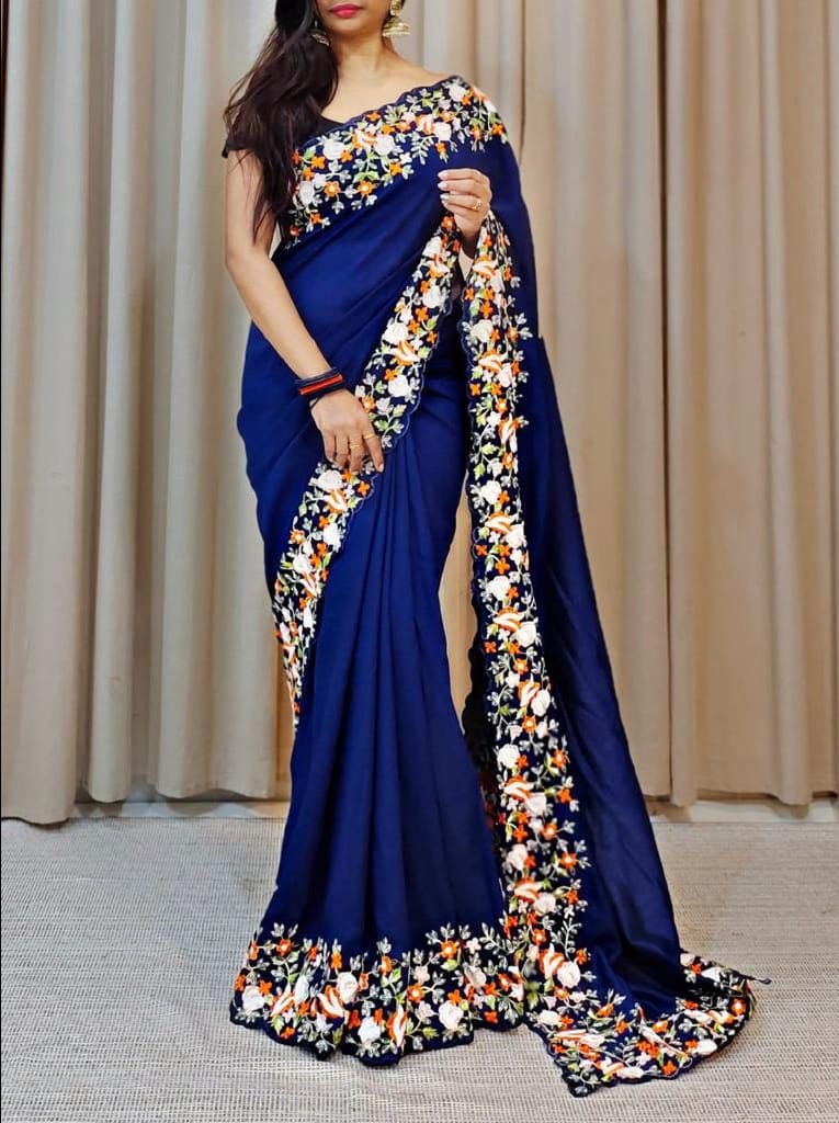 Vichitra Silk & Sequence Work Saree image 3
