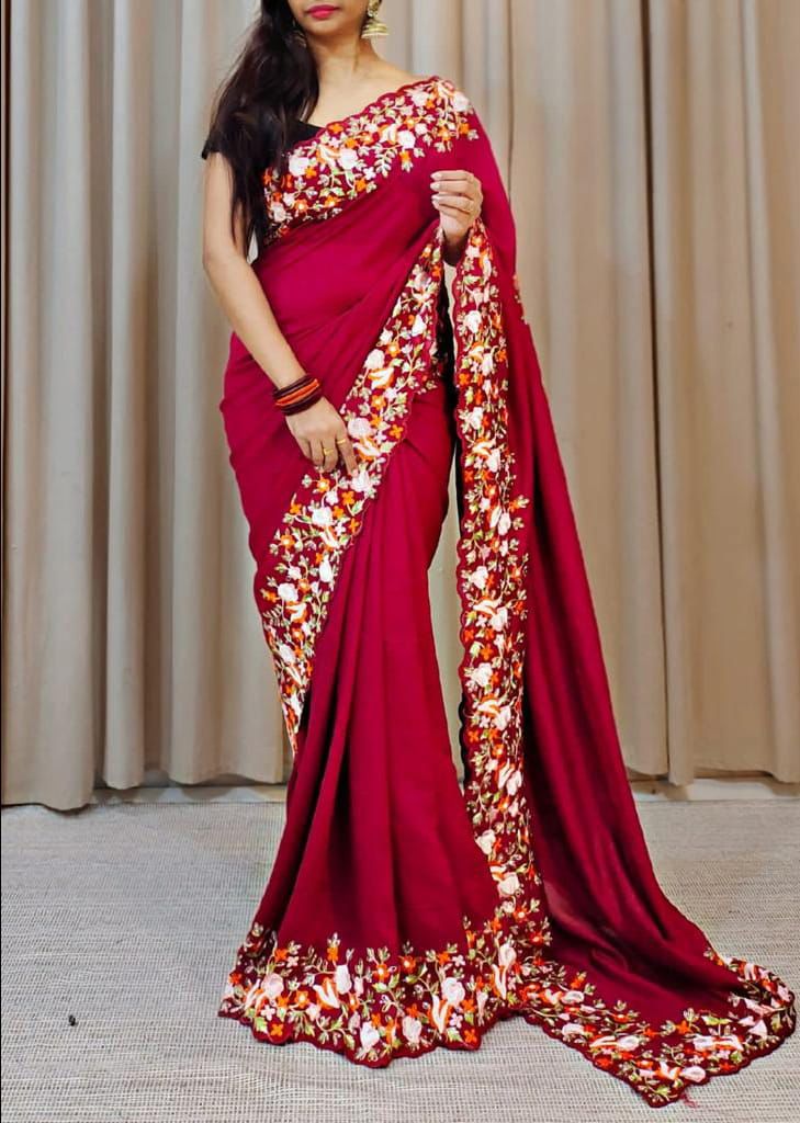 Vichitra Silk & Sequence Work Saree image 2