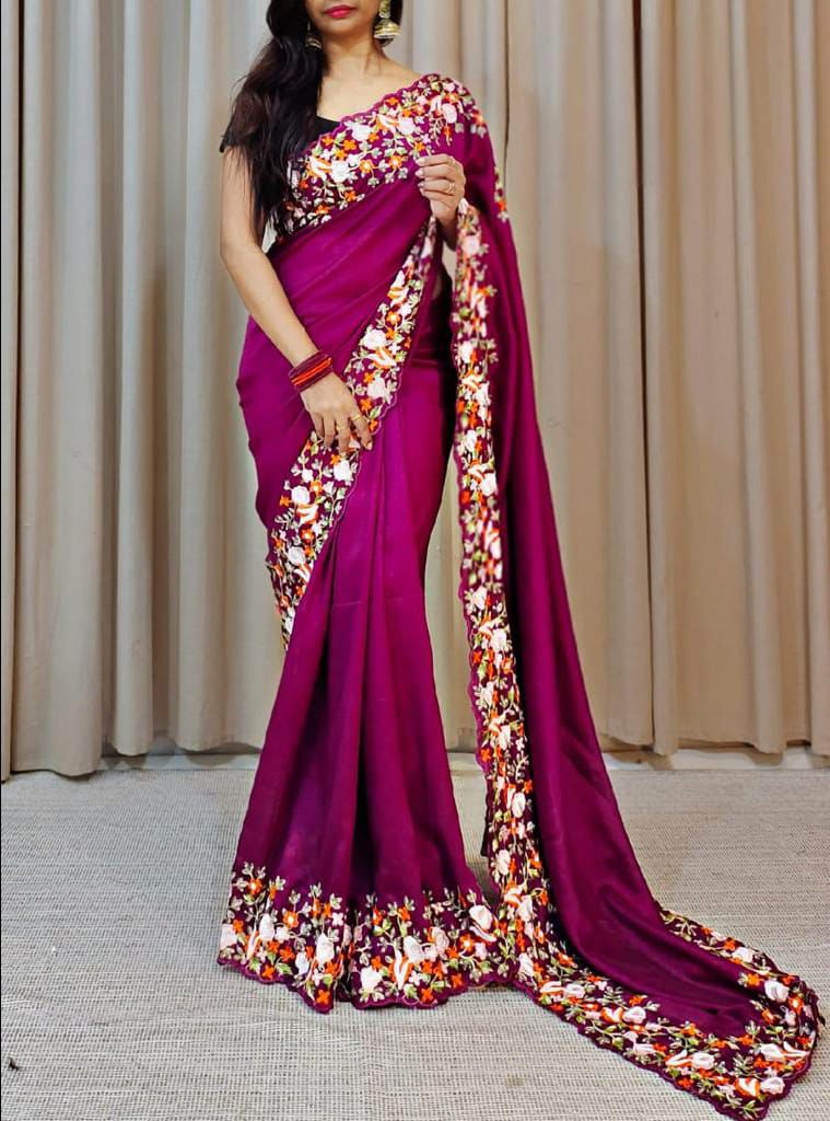 Vichitra Silk & Sequence Work Saree image 5