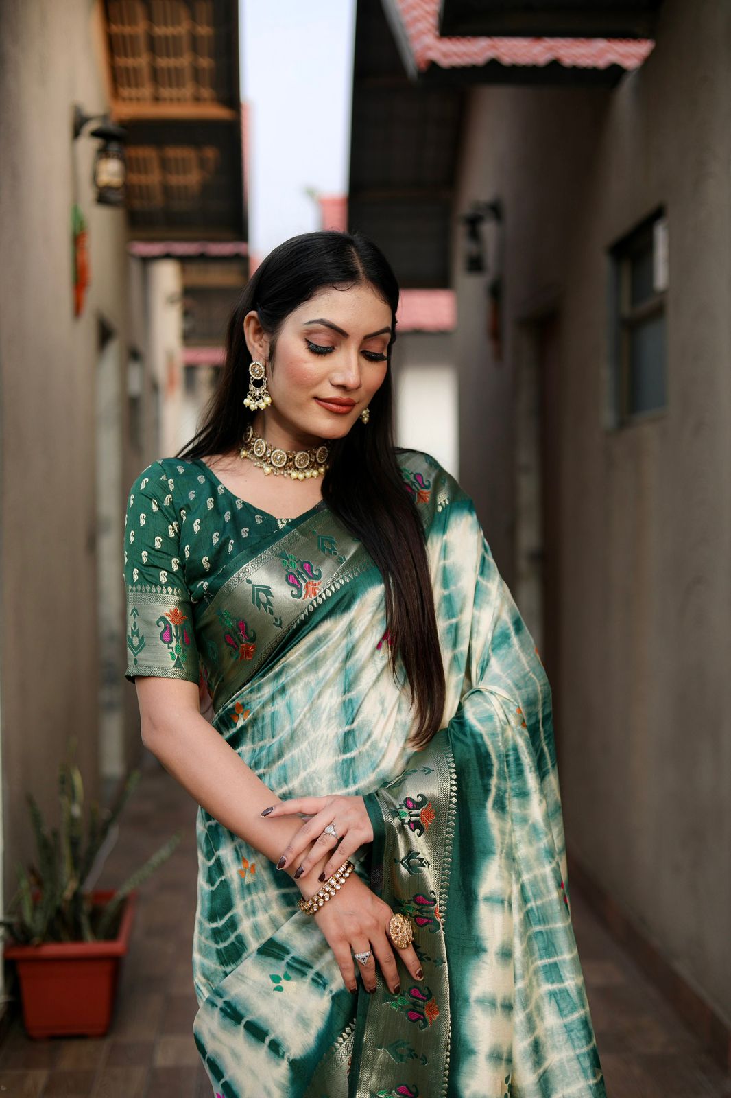 Paithani Silk Saree With Blouse image 2