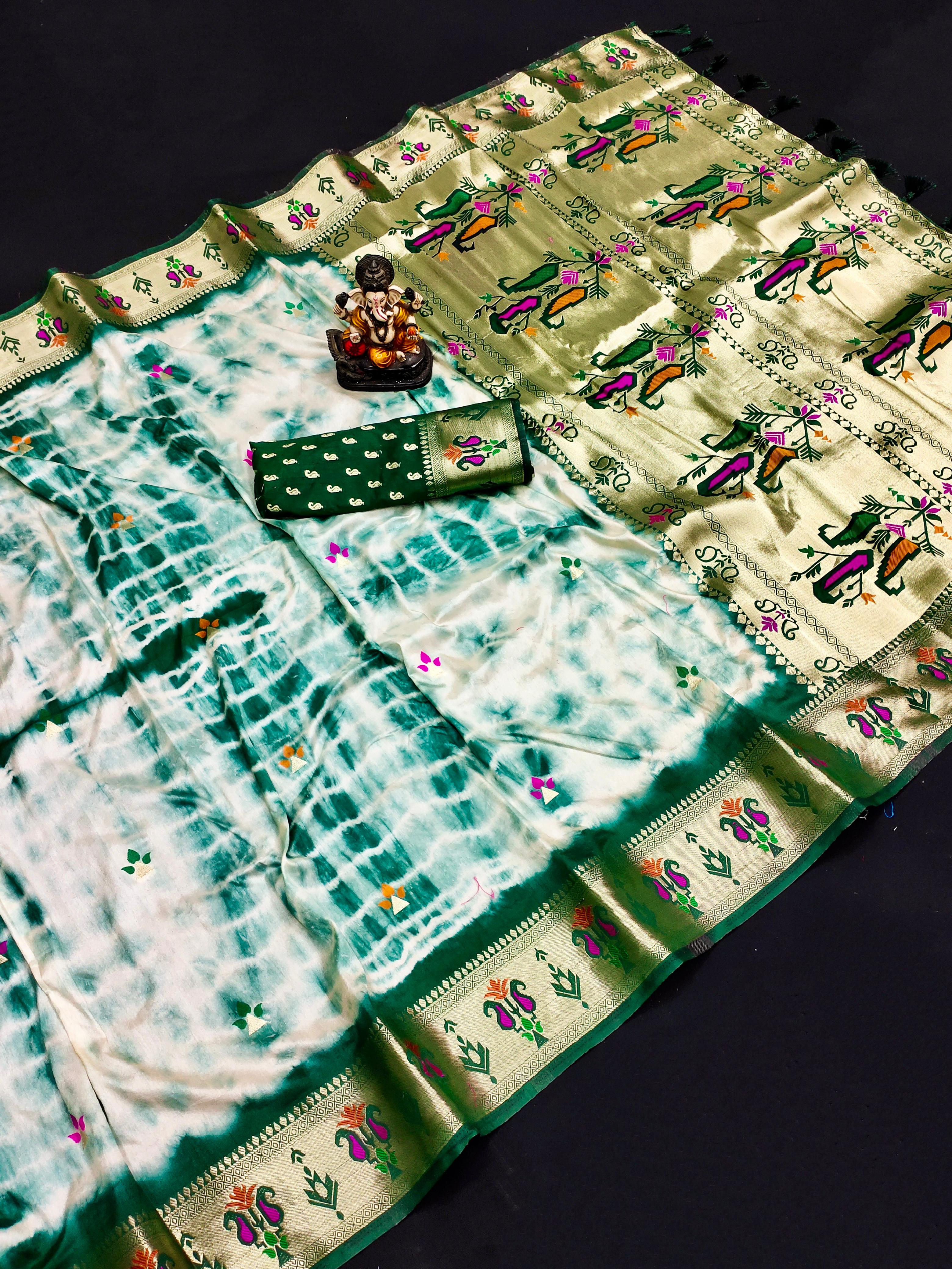 Paithani Silk Saree With Blouse image 3
