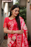 Red Paithani Silk Saree With Blouse image 2