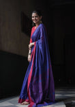 Blue Soft Lilab Slab Saree With Blouse image 1