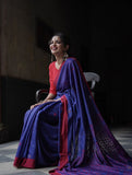Blue Soft Lilab Slab Saree With Blouse image 2