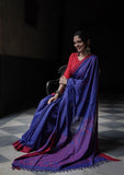 Blue Soft Lilab Slab Saree With Blouse image 5