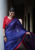 Blue Soft Lilab Slab Saree With Blouse image 6