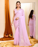 Taby Organza Silk Sequence Work Saree With Blouse image 1