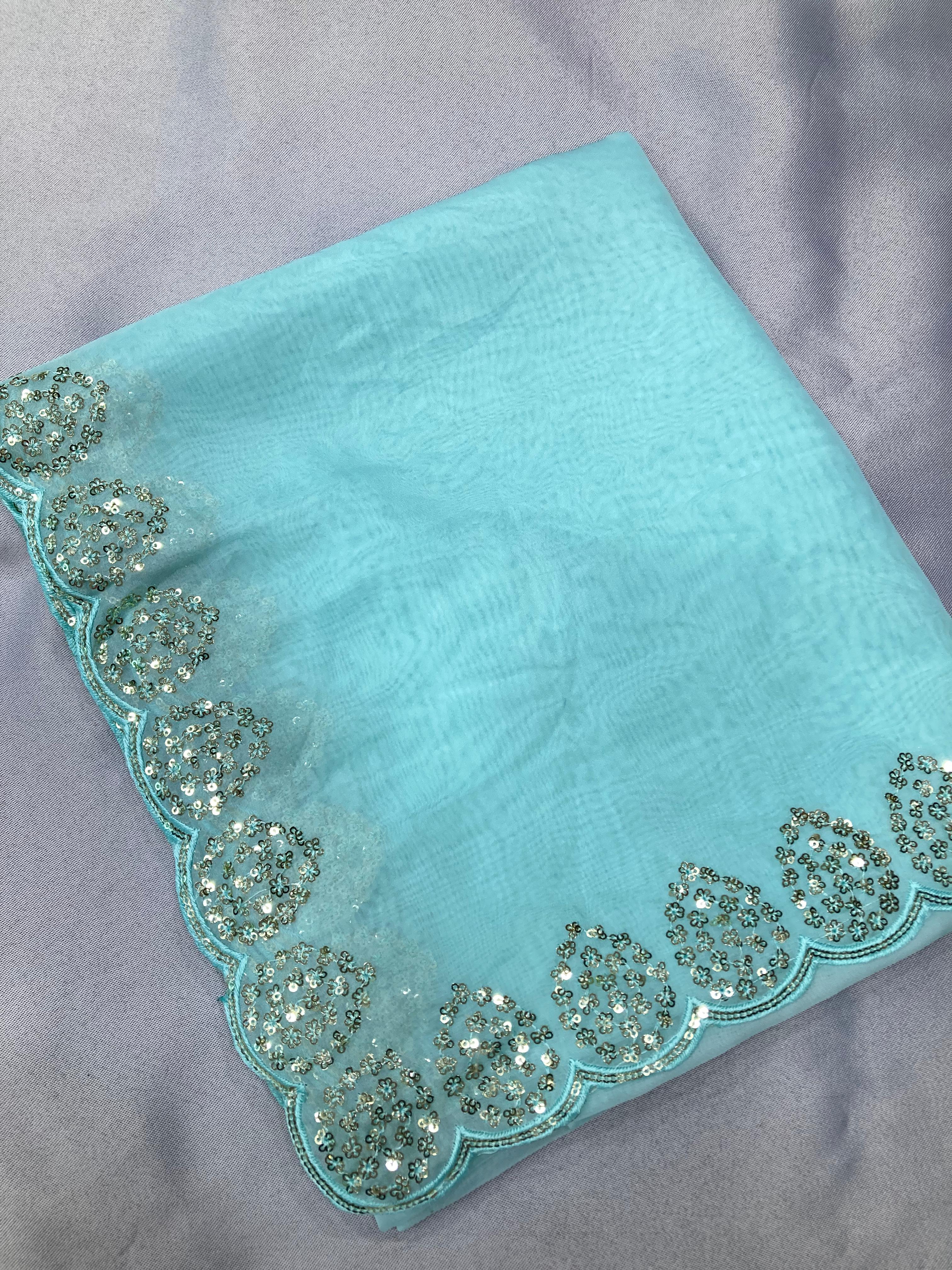 Taby Organza Silk Sequence Work Saree With Blouse image 9