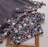 Black Georgette Embroidery Work Saree With Blouse image 11