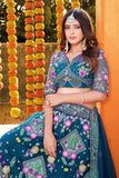 Butterfly Net Sequence Embroidery Work Lehenga Choli With Dupatta image 4
