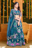 Butterfly Net Sequence Embroidery Work Lehenga Choli With Dupatta image 1