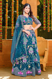 Butterfly Net Sequence Embroidery Work Lehenga Choli With Dupatta image 3