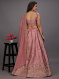 Malay Satin Silk Sequence Embroidery Work Lehenga Blouse Dupatta image 4