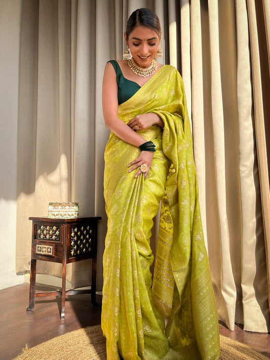 Banarasi Soft Silk Jacquard Border Saree image 1