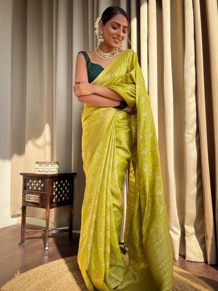 Banarasi Soft Silk Jacquard Border Saree image 4