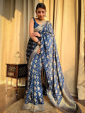 Banarasi Soft Silk Jacquard Border Saree image 6