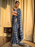 Banarasi Soft Silk Jacquard Border Saree image 9