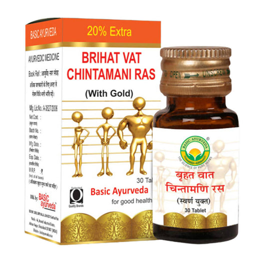 Basic Ayurveda Brihat Vat Chintamani Ras (With Gold) Tablets - 30 Tablets image 1