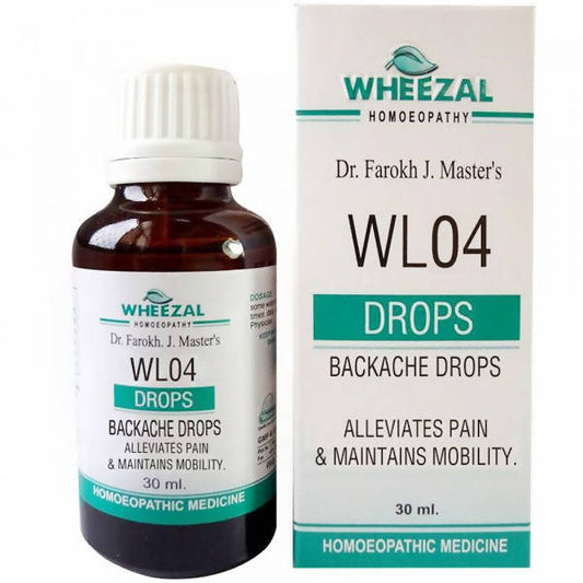 Wheezal Homeopathy WL-04 Backache Drops | Homeopathic Wellness Formula | 30 ml image 1